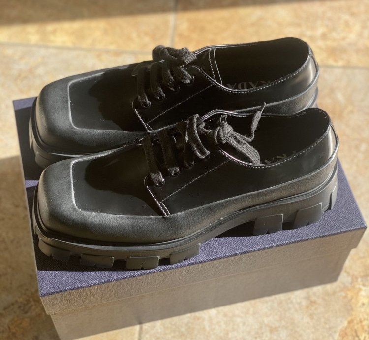 Prada Monolith Boot Brushed Leather Derby Shoes