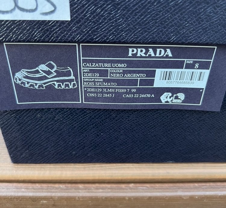 Prada Monolith Brushed Leather Loafers Size 8