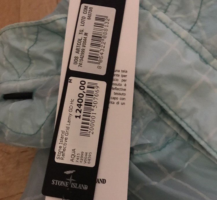 Stone Island Reflective Grid On Lamy-tc Jacket Aqua