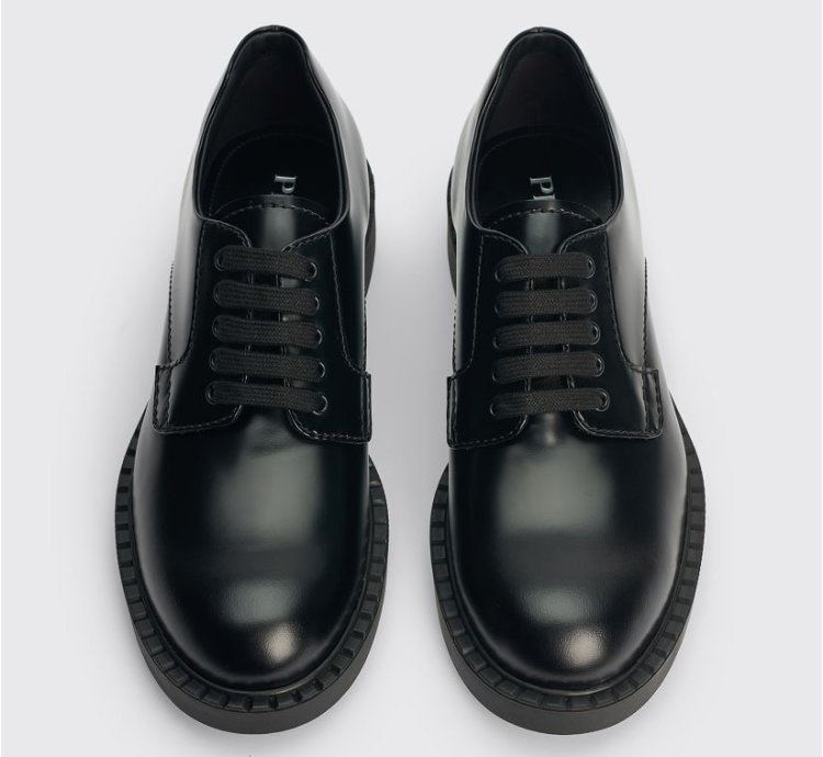 Prada Monolith Lace Up Derby Shoes Black