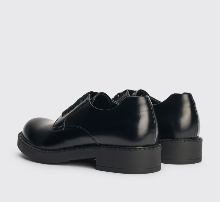 Prada Monolith Lace Up Derby Shoes Black