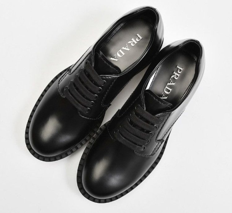 Prada Monolith Lace Up Derby Shoes Black