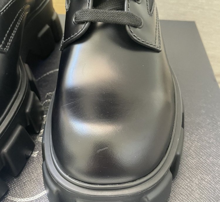 Prada Monolith Leather And Nylon Fabric Boots Size 11us 45eu