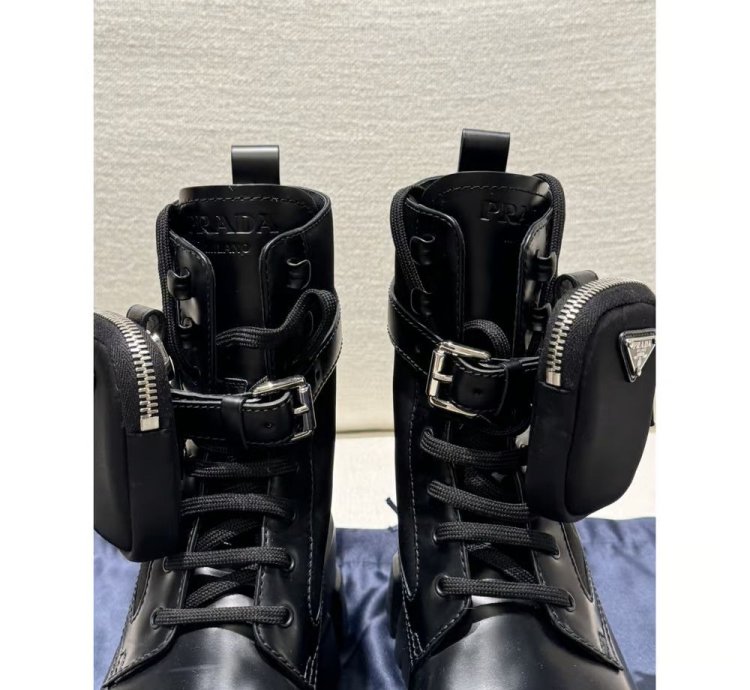 Prada Monolith Leather Biker Boots
