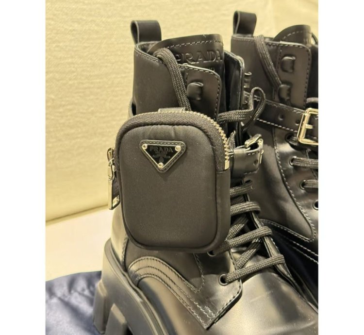 Prada Monolith Leather Biker Boots