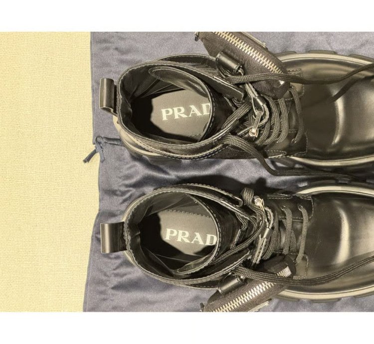 Prada Monolith Leather Biker Boots