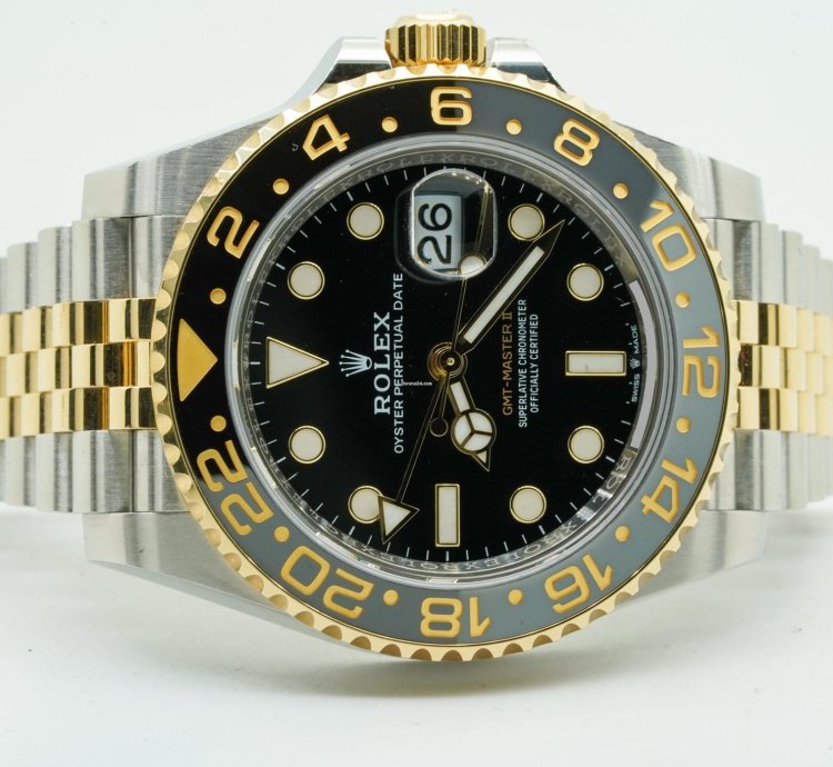 Rolex Gmt-master Ii 126713grnr 126713 Grnr Steel Gold Black Dial 40mm