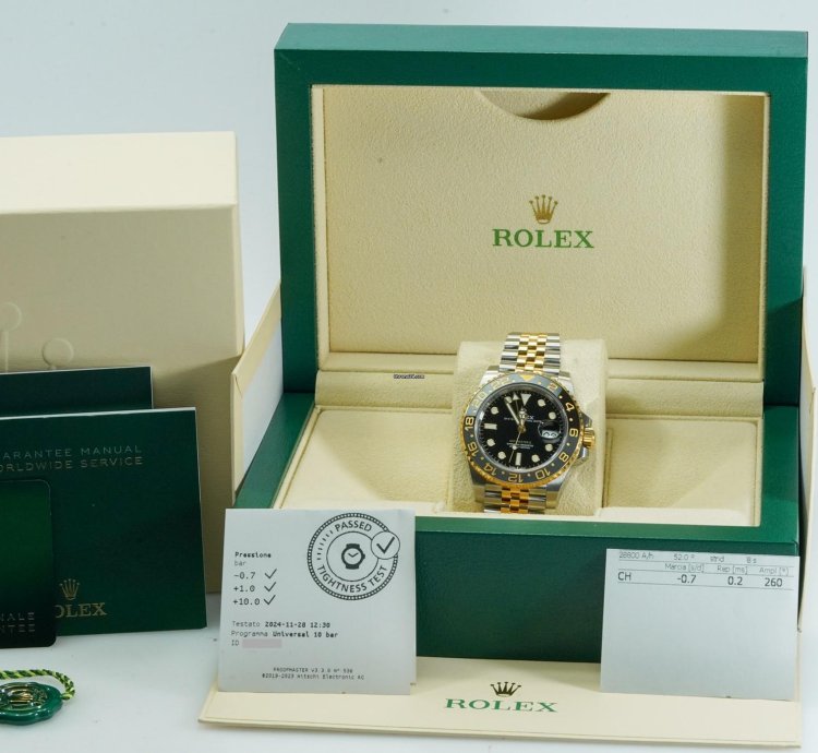 Rolex Gmt-master Ii 126713grnr 126713 Grnr Steel Gold Black Dial 40mm