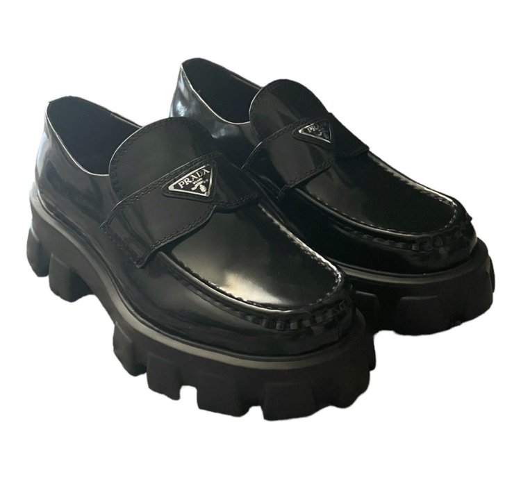 Prada Monolith Leather Loafers