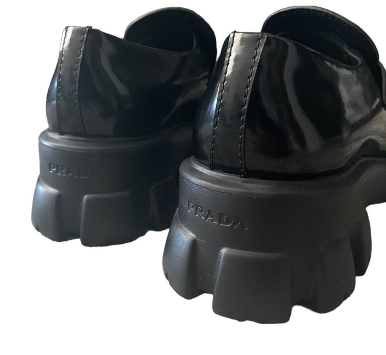 Prada Monolith Leather Loafers