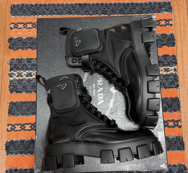 Prada Monolith Pouch Boots 21 22