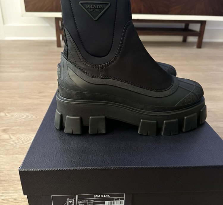 Prada Monolith Re-nylon Gabardine Boots