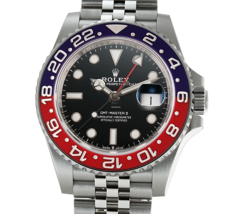 Rolex Gmt-master Ii 40mm Pepsi Red Blue Bezel Stainless Steel Jubilee Bracelet