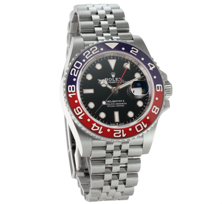 Rolex Gmt-master Ii 40mm Pepsi Red Blue Bezel Stainless Steel Jubilee Bracelet