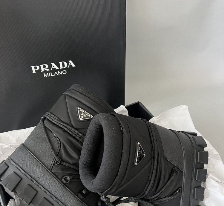 Prada Padded Monolith Apre Ski Boots