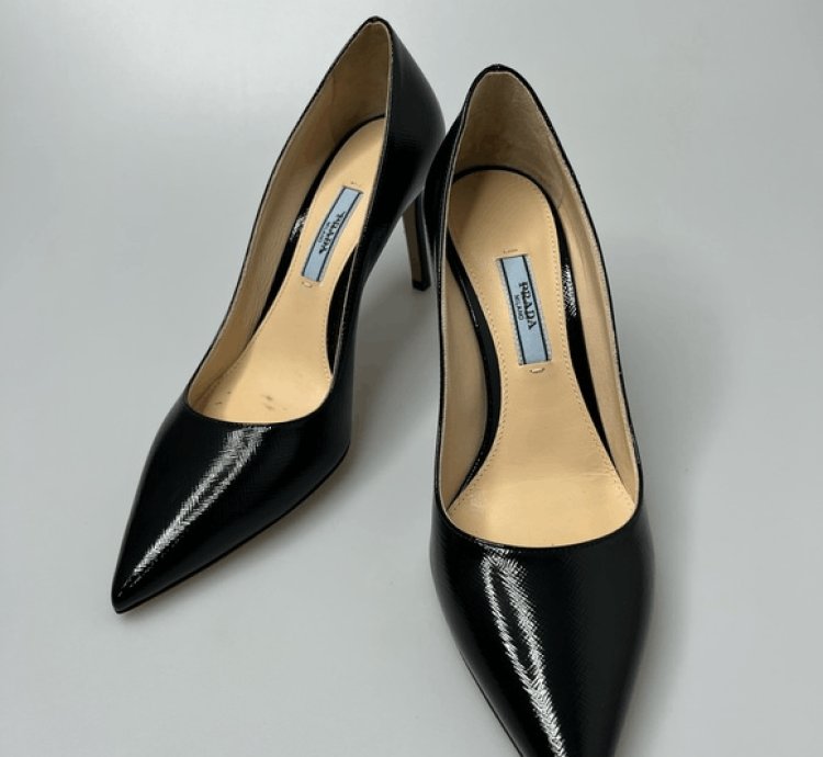 Prada Pointed Toe Pump Heels Black 85mm Women Eu 36 Us 6