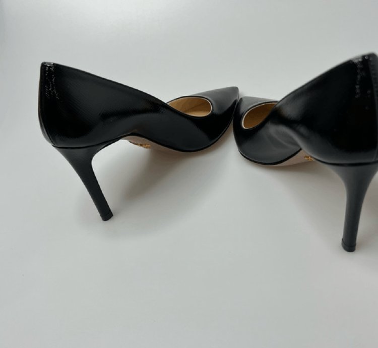 Prada Pointed Toe Pump Heels Black 85mm Women Eu 36 Us 6