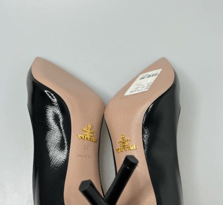 Prada Pointed Toe Pump Heels Black 85mm Women Eu 36 Us 6