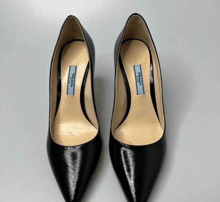Prada Pointed Toe Pump Heels Black 85mm Women Eu 36 Us 6