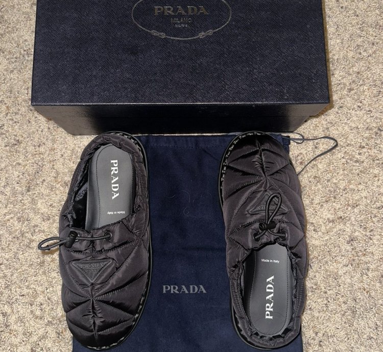 Prada Quilted Nylon Slippers