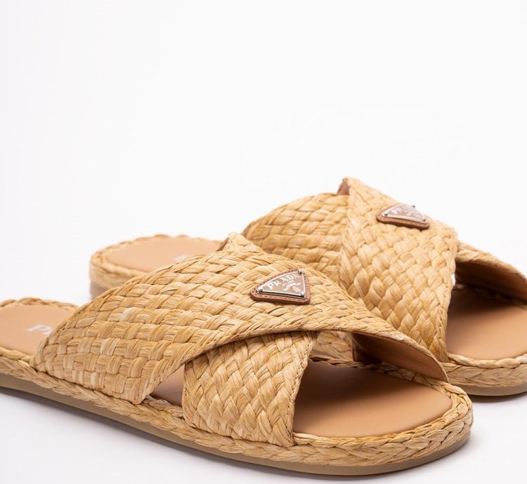 Prada Raffia Sandals Size Uk 10