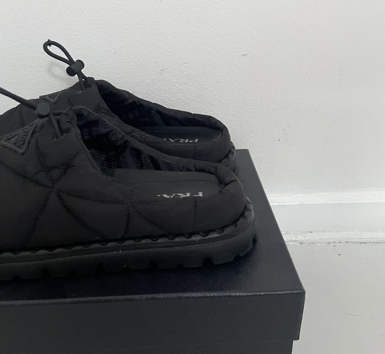 Prada Re-nylon Rush Quilted Slipper Mules