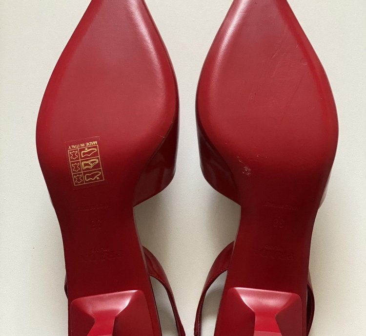 Prada Red Slingback Mule