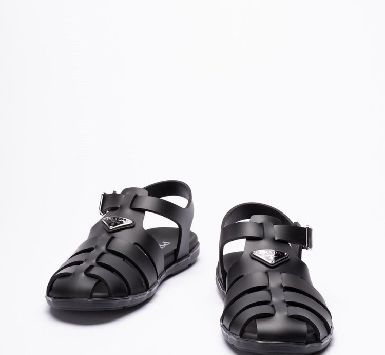 Prada Rubber Sandals Size Uk 9 For Men