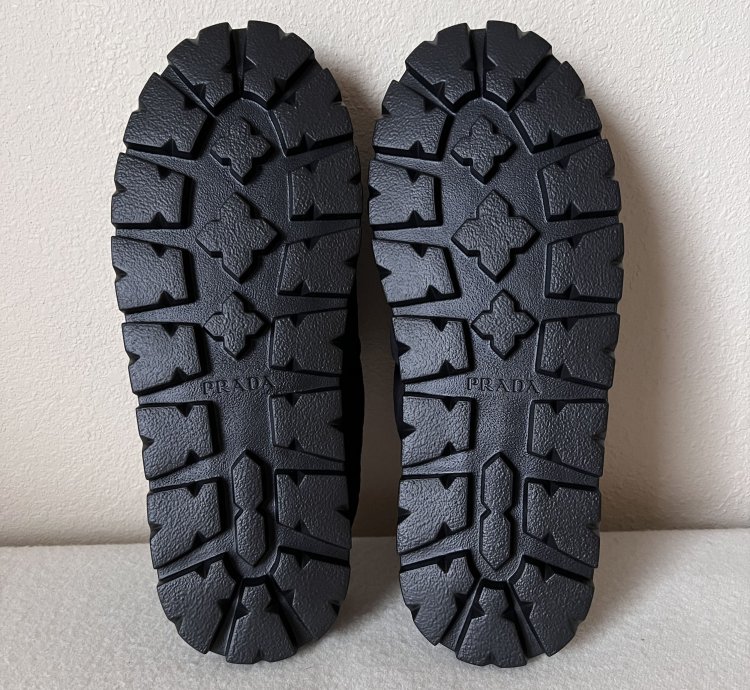 Prada Rush Quilted Nylon Mule Sandals In Black