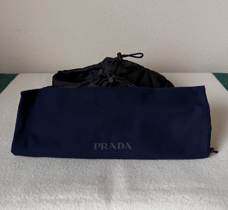 Prada Rush Quilted Nylon Mule Sandals In Black