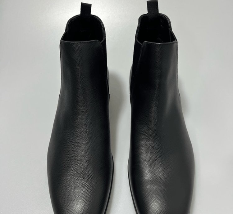 Prada Saffiano Leather Chelsea Boots Black Men Uk 8 Us 9