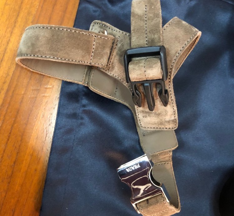 Prada Santiago Suede Logo Harness Western Brogue Shoe