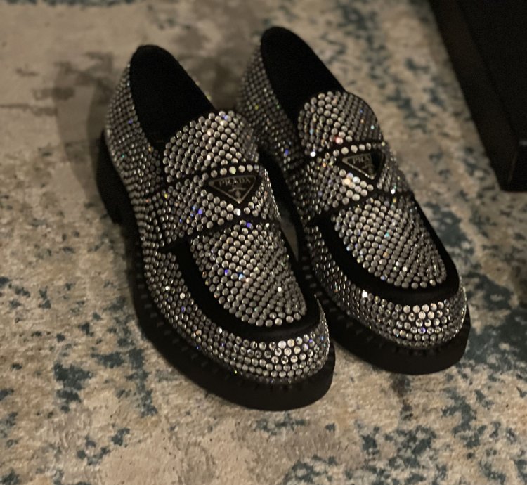 Prada Sayin Loafer With Crystal
