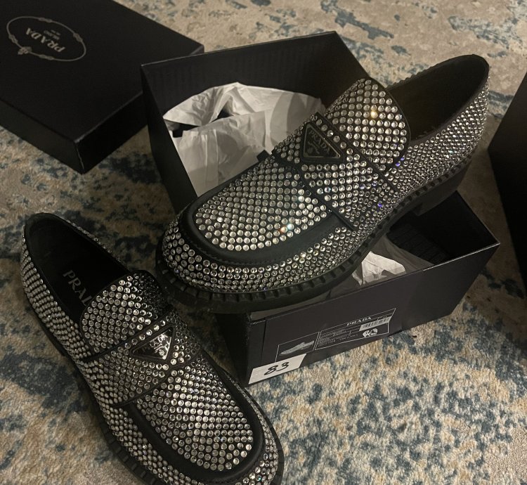 Prada Sayin Loafer With Crystal