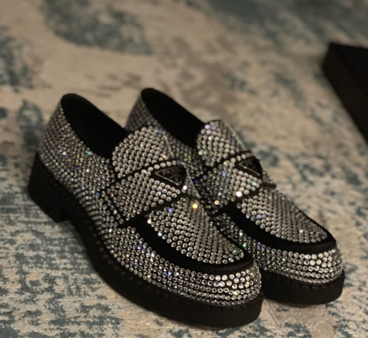 Prada Sayin Loafer With Crystal