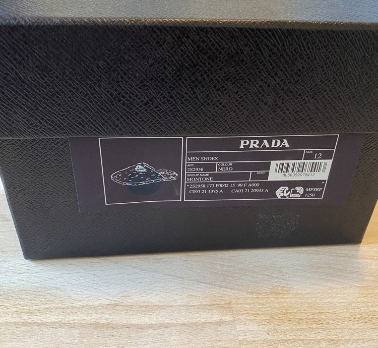 Prada Shearling Fur Logo Plaque Mules Clogs Slip On