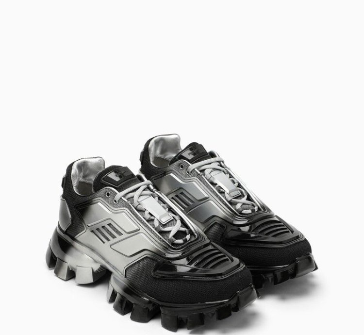 Prada Silver Black Prada Cloudbust Thunder Trainer