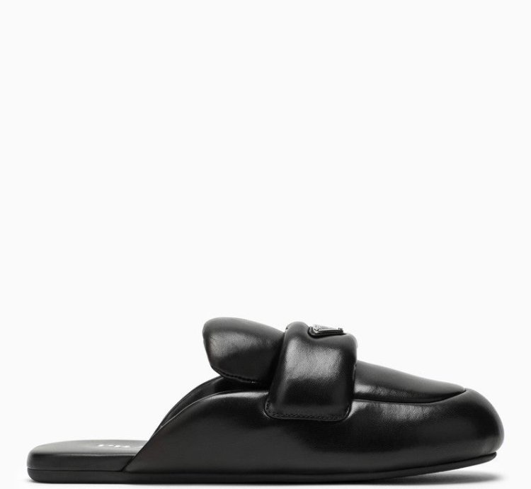 Prada Soft Flat Black Padded Sabot