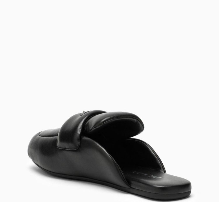 Prada Soft Flat Black Padded Sabot