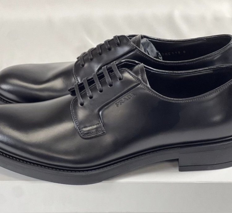 Prada Spazzolato 12 5 Rubber Soled Dress Shoe