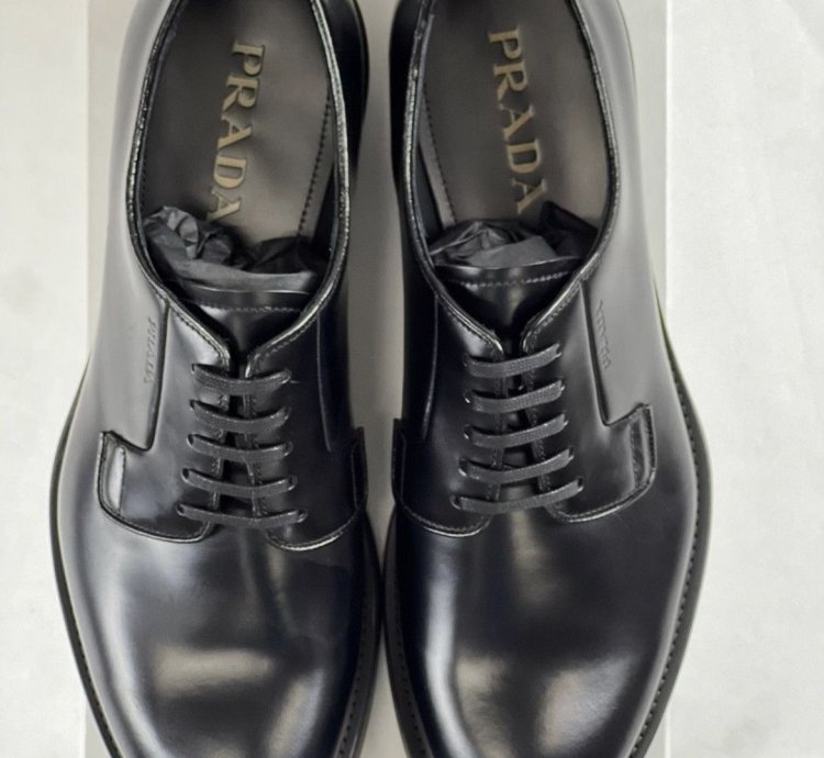 Prada Spazzolato 12 5 Rubber Soled Dress Shoe