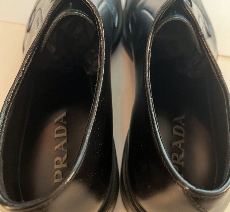 Prada Spazzolato 12 5 Rubber Soled Dress Shoe
