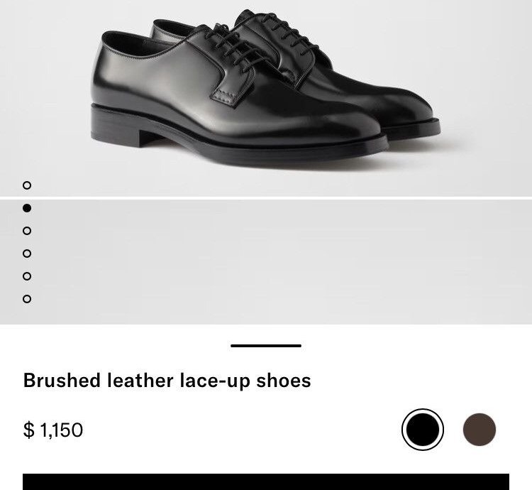 Prada Spazzolato Leather Lace-ups Derby Shoes