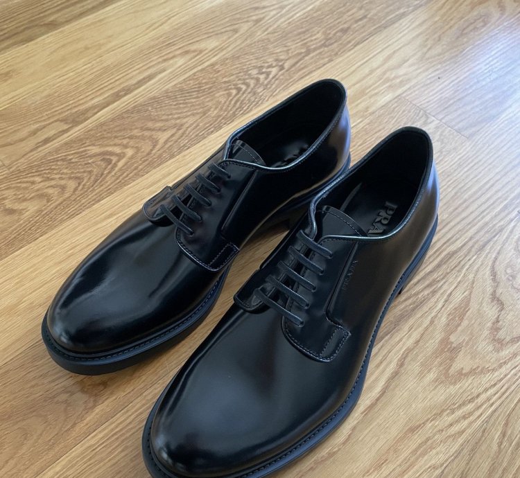 Prada Spazzolato Leather Lace-ups Derby Shoes