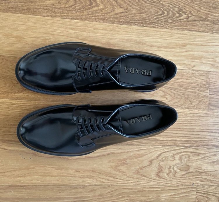 Prada Spazzolato Leather Lace-ups Derby Shoes