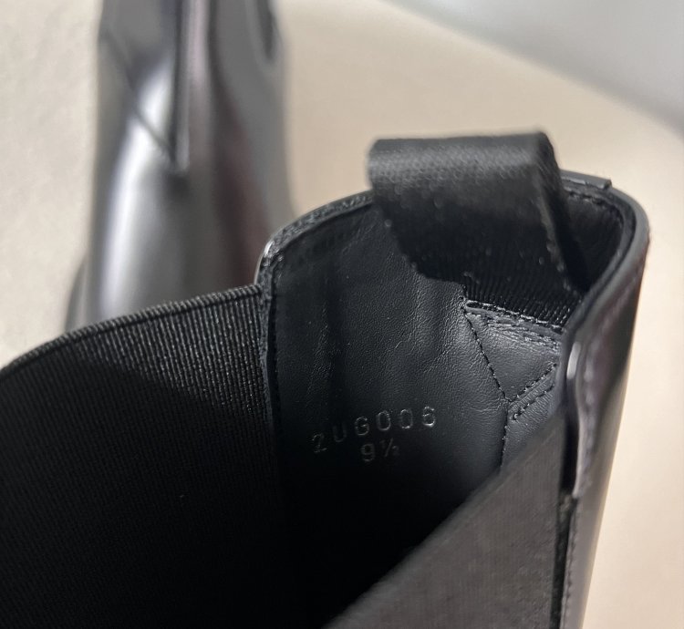 Prada Square Toe Brushed Leather Chelsea Boots In Black