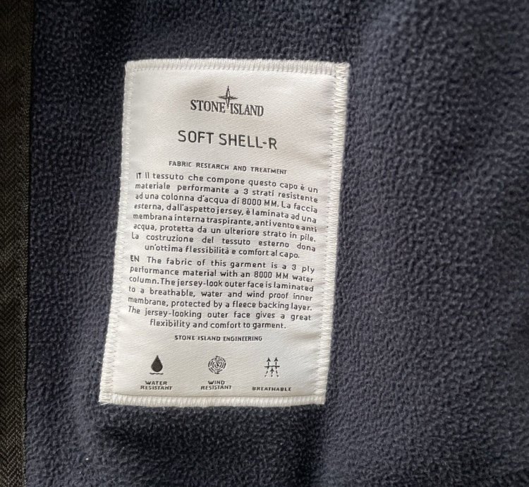 Stone Island Soft Shell- Hooded Jacket - Navy