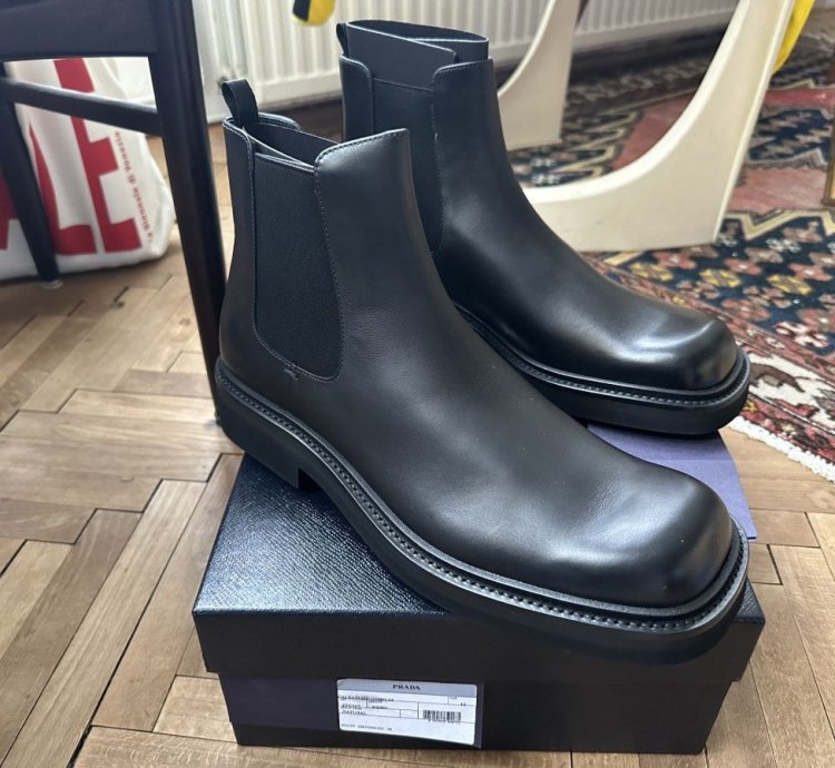 Prada Square Toe Chelsea Boots New With Box Uk 12
