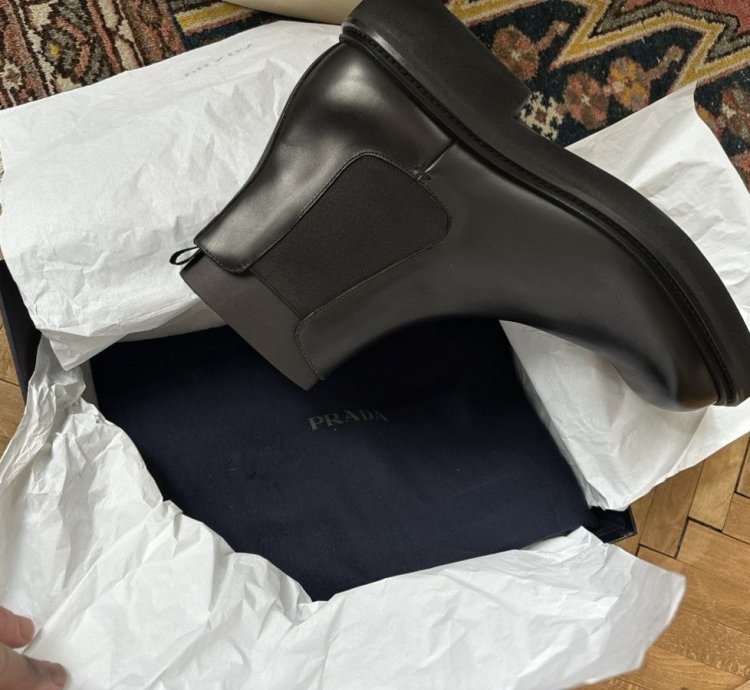 Prada Square Toe Chelsea Boots New With Box Uk 12