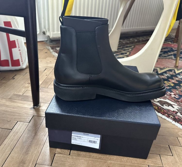 Prada Square Toe Chelsea Boots New With Box Uk 12